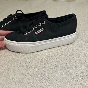 Superga Black and White Sneakers Versatile Comfort